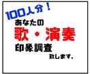 演奏や歌声の印象＆感想を１００名分集めます 自分の歌声や楽器演奏の印象、感想を誰かに聞きたい方 イメージ1