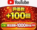 YouTubeの評価数と再生回数増加させます 評価数＋100、再生数＋1000回増加で自然な投稿に！ イメージ1