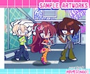 商用利用OK! デフォルメイラストお描きします キュートな平成レトロっぽい画風♪ちびキャラ&3頭身に対応! イメージ10