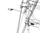 ボールペン画（主に電柱や風景）を描きます モノクロイラスト好きな方にオススメです。ベタ塗り無し。 イメージ5