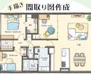 イラスト調の間取り図を作ります 住宅･民泊･レンタルスペースの広告やマイソクにご活用ください イメージ1