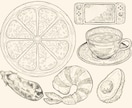 繊細で美しい小物の線画イラストを作成します 食べ物・花・小物のご依頼承ります。 イメージ1