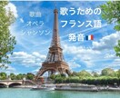 フランス語発音/歌曲/オペラ/シャンソン指導します 自然で美しい発音で歌えるよう基礎からサポートします♪ イメージ1