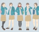 女学生のイラストを描きます 可愛い制服イラストならお任せください イメージ1
