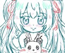 アイコン＊即納品＊可愛い線画★ラフイラスト描きます アナログのようなペンタッチでカラフル可愛く描かせて頂きます イメージ1