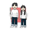 ほのぼのカップルイラスト描きます おふたりらしくて、かつ、ぬくもりのあるタッチで表現します イメージ4
