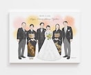 受注制作／６名似顔絵描きます 結婚式の両親贈呈品に選ばれています！！ イメージ1