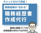 チャットで完結│職務経歴書を作成代行します 採用経験20年のプロが作る！職務経験の伝わる職務経歴に イメージ1
