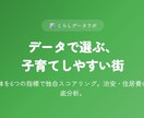 引越し先の子育て環境をデータで比較しますます 通勤先・予算・お子さんの年齢に合わせてオーダーメイド比較 イメージ1