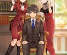 背景有カラーイラストを描きます 基本料金で龍や動物含むキャラクター3体までOK イメージ1