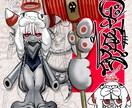 商用OK!!個性的なイラスト制作します 個性が暴れる…そんな絵が好きという方！お任せください⭐︎ イメージ7
