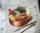 新聞紙にフードイラスト描きます ベルリンで人気のNewspaper Art イメージ8
