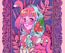 可愛い女の子のイラストを描きます ピンクと紫を基調とした女の子のイラストが得意です！ イメージ2