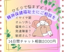 お子さんの発達や成長の心配、専門職がご相談承ります 相談援助技術と専門知識を活用して14日間サポート2000円 イメージ1