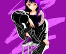 クールなイラスト制作します 【単色背景・色彩強め・クールなオリジナルキャラ】 イメージ7