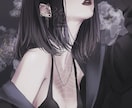 エモくてえっちでダークな雰囲気のアイコン描きます ダークでクール、ちょっとエッチなお顔のアイコン描きます イメージ2