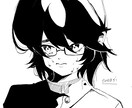 SNS向けアイコン格安で描きます 目を惹く白と黒のパキッとしたイラスト イメージ1