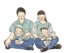 思い出のお写真をイラストで描きます 。＊♪～ゆるかわいいイラスト描きます！～♪＊。 イメージ7
