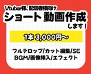 約30秒〜1分のショート動画を作成致します 歌ってみたゲーム雑談、内容問わずショート動画を作成します イメージ1