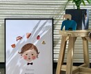 好き、を散りばめた可愛い似顔絵を描きます 誕生日や記念の贈り物にぴったりです。 イメージ1