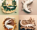 切り絵調のデジタルイラストを作成します 生き物やアルファベットを昇華して唯一無二の物ができます イメージ5