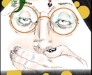 オシャレなSNSアイコン描きます 鉛筆タッチの線に鮮やかな色で見た人の目を引くイラスト イメージ3