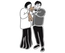 ペットと2ショットイラスト描いてます シンプルだけど温かみのあるイラストです イメージ7
