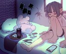 商用利用可！創作キャラ小説などの表紙絵を描きます 空気感のあるエモい絵や、薄暗い病んだ雰囲気が得意です！ イメージ7