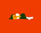 オレンジ基調のちょっと個性的な絵描きます SNSのアイコン、ちょっとした挿絵などに！ イメージ4