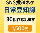 SNS投稿用の日常豆知識ネタ作ります XやInstagramで使える雑学ネタを作ります イメージ1