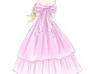 ドレス色当てクイズでのイラストを描きます 水彩画風でおしゃれで優しい雰囲気 イメージ2