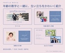 くすみカラーの結婚式プロフィールムービー作ります 年齢の数字と一緒に、生い立ちをかわいく紹介 イメージ3