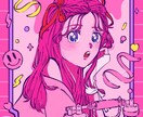可愛い女の子のイラストを描きます ピンクと紫を基調とした女の子のイラストが得意です！ イメージ3