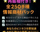 再販OK！250種の情報商材セットを全て提供します リライト・再配布自由！情報商材250点まとめて提供 イメージ1