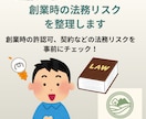 創業融資の返済と法務のリスクを整理します 創業に関する返済・法務リスクを見える化 イメージ1