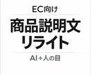 EC特化 商品説明文をAI＋人の目でリライトします AI任せにせず、人の目で丁寧に整えます イメージ1