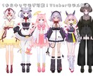 Vtuber用モデル（パーツ分け込み）描きます 1からキャラデザ可能！あなたの好きを形にします！ イメージ2