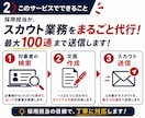採用担当が選ぶ◆スカウト最大100通送信代行します 候補者選定・文面作成・送信・改善まで30日間対応 イメージ2