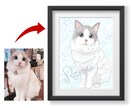 額縁対応有⭐️ふんわり優しいペットの似顔絵描きます インテリア・グッズ・お祝いや誕生日プレゼントにもおすすめ✨ イメージ5