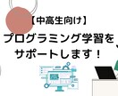 中高生向けにプログラミング学習をサポートします 国立大卒・元塾講師がプログラミング学習を丁寧にサポート！ イメージ1