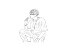 大切な人や描いて欲しい方を描きます [イラスト］・シンプルな線画・ポップな色付き顔有りのイラスト イメージ2