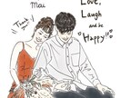 ウェルカムボードなどに！お洒落な似顔絵描きます ウェディングアイテムにお勧め♡ イメージ2