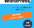 月額契約：ワードプレスの諸々レクチャーします ホームページ（ワードプレス）のお困りごと、教えてください。 イメージ1