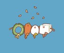 ちいちゃい食べ物や動物のデフォルメキャラ描きます SNSのアイコンやプレゼントにデフォルメイラストどうですか♪ イメージ1