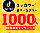 最安値TikTokフォロワー1000人に増やします 【30日間保証】最安値！最大+50万人まで増加可能 イメージ1