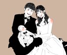お写真から繊細なイラストをお作りします 白黒+ワンポイントカラーでカッコ可愛いシンプルイラスト♡ イメージ4