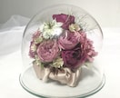 プロポーズの花束ダズンローズ保存　ブーケを残します ガラス製ハイD 特別な日の花を立体的に保存　ドライ加工 イメージ9
