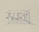 手描きで作る内観パース／家具配置も対応できます インテリアのプロが手描きで魅せる空間提案。今だけ割引価格 イメージ4