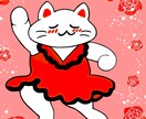 アイコンや壁紙にもおすすめします バレエ灰色猫とフラメンコ白猫一枚絵 イメージ2