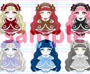 ロリータ衣装のぬいぐるみ風イラスト描きます 衣装、ハート、髪の毛、目の色の変更可能です イメージ1